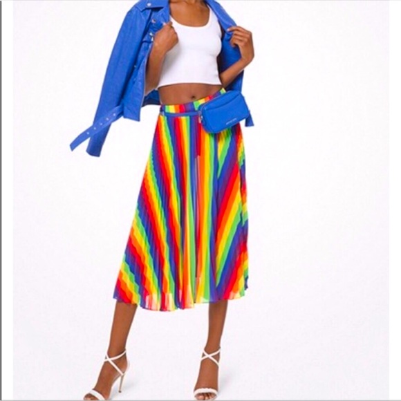 Michael Kors rainbow pleated skirt small 2 - Picture 3 of 9